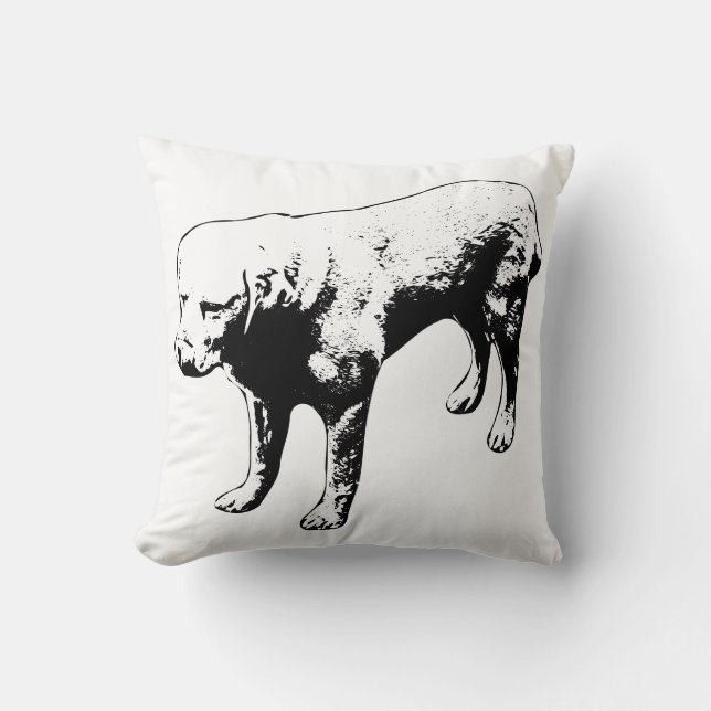 Whiskers & Wit Throw Pillow (Front)