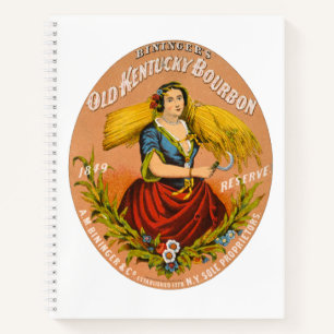 Whiskey Advertising Label, Circa 1860. Notebook