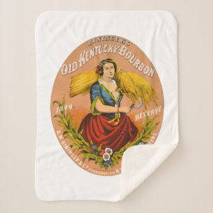 Whiskey Advertising Label, Circa 1860. Sherpa Blanket