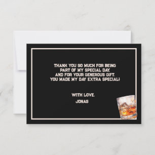 Whiskey alco adults let's party birthday thank you card