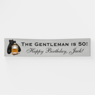 Whiskey and Cigar Mans Birthday Banner