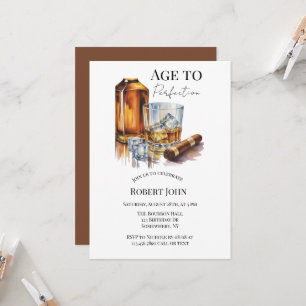Whiskey and Cigar Men’s Birthday Party Invitation