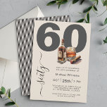 Whiskey and Cigars Masculine 60th Birthday Party Invitation<br><div class="desc">This stylish masculine 60th birthday party invitation prepares your guests for a memorable celebration. The custom design features bold lettering with the age 60 along with handwritten script spelling out sixty along the side. A whiskey bottle, poured glass, and cigar graphic add to the festive party mood of this unique...</div>