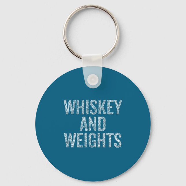 Whiskey And Weights No Carbs Funny Gym Slogan  Keychain (Front)