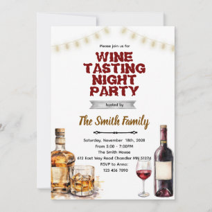 Whiskey and Wine party invitation 