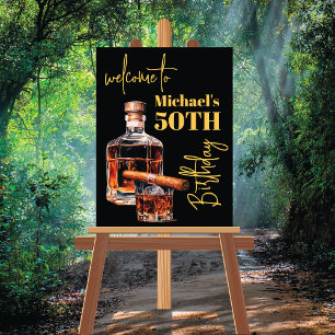 Whiskey Bourbon et Cigar Affiche de bienvenue d'an