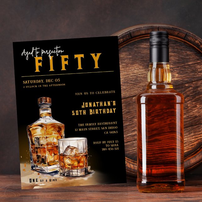 Whiskey Bourbon Magazine Cover Birthday Party Invitation (Whiskey Bourbon Magazine Cover Birthday Party Invitation)