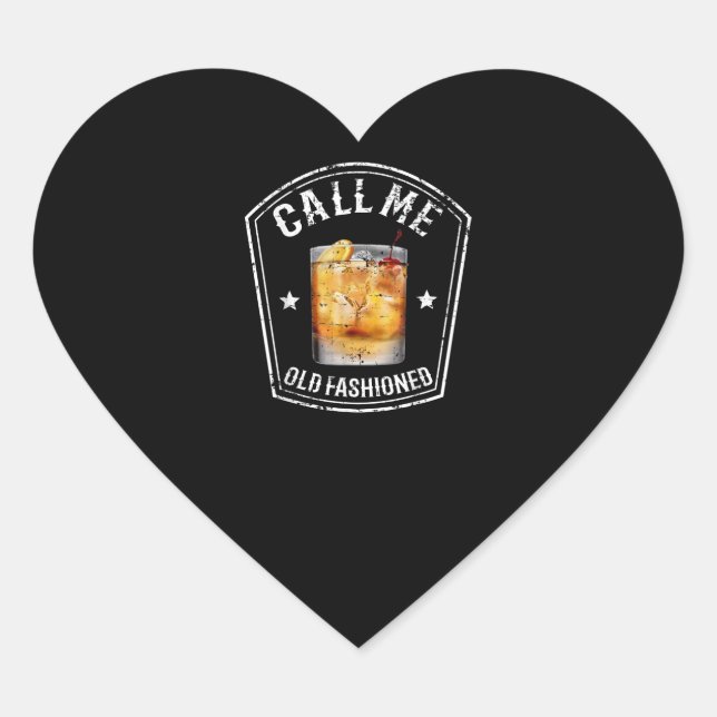 Whiskey Calls Me Old Fashioned Heart Sticker (Front)