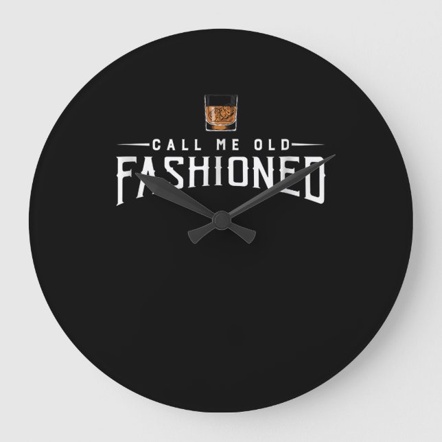 Whiskey Calls Me Old Fashioned Large Clock (Front)