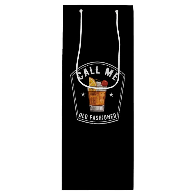 Whiskey Calls Me Old Fashioned Wine Gift Bag (Front)