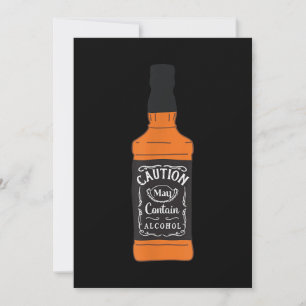 Whiskey Caution May Contain Alcohol Thank You Card