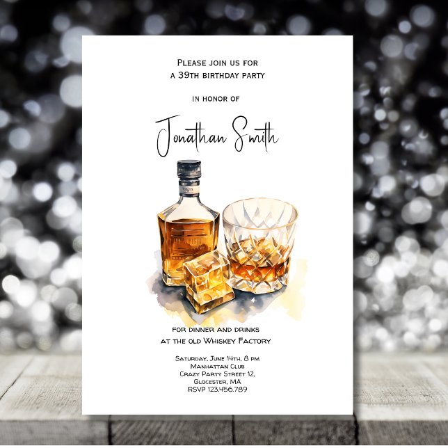 Whiskey celebration birthday party  invitation (Creator Uploaded)