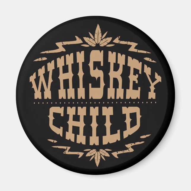 WHISKEY CHILD - Black Magnet w/Fall Harvest Logo (Front)