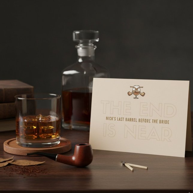 Whiskey & Cigar Groom Bachelor Party Invite (Whiskey & Cigar Groom Bachelor Party Invite)