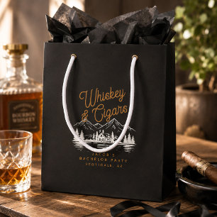 Whiskey & Cigars Bachelor Party Cabin Lake House Small Gift Bag