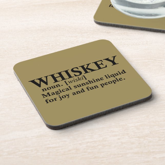 Whiskey definition funny drinking quotes coaster (Left Side)