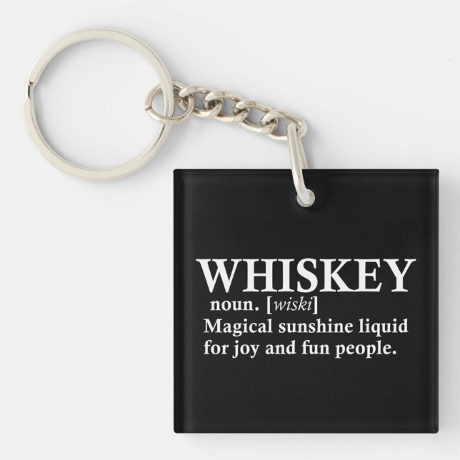 Whiskey definiton funny alcohol sayings gifts keychain (Front)