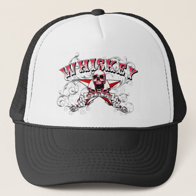Whiskey Girls Skull Trucker Hat (Front)