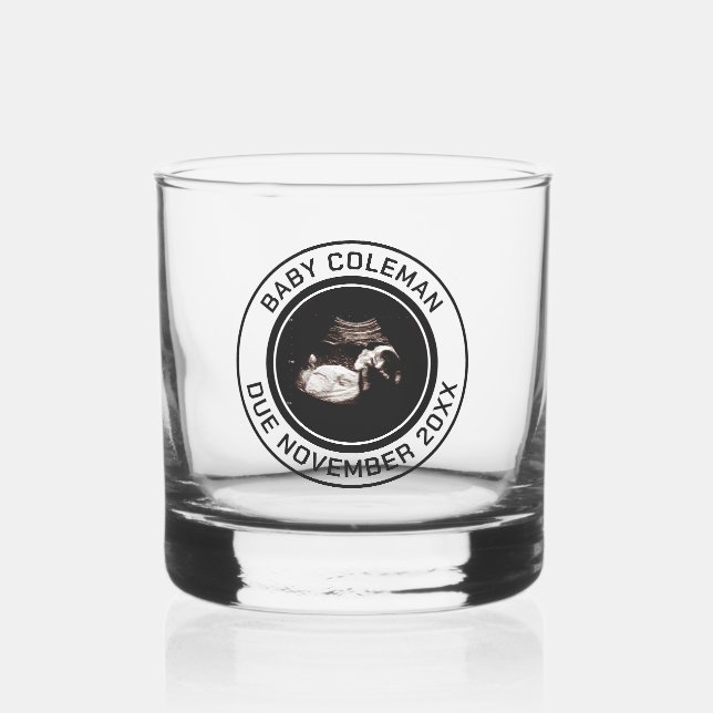 Whiskey Glass Pregnancy Announcement (Front)