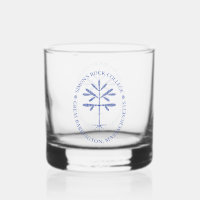 Whiskey Glass with the Simon's Rock Seal in Blue