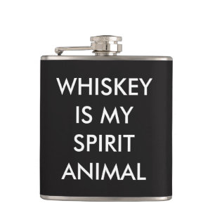 whiskey is my spirit animal hip flask