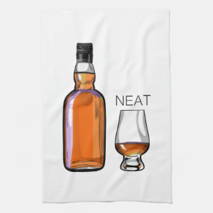 Whiskey Neat Funny Alcohol Drinking Kitchen Towel