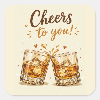 Whiskey On The Rocks Birthday Square Sticker