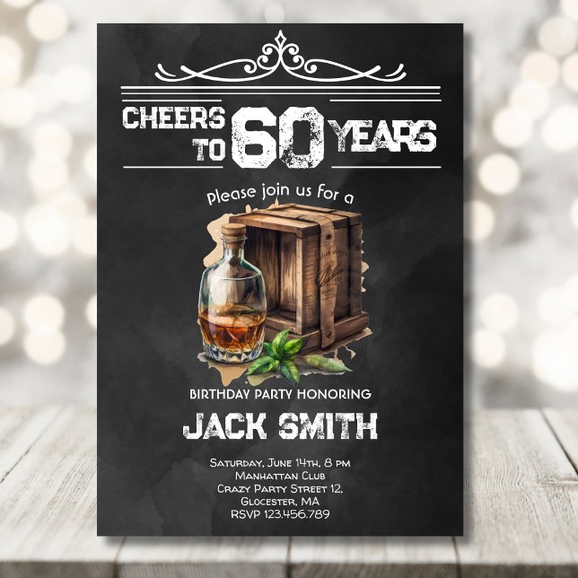 Whiskey pour les adultes anniversaire invitation (Créateur téléchargé)