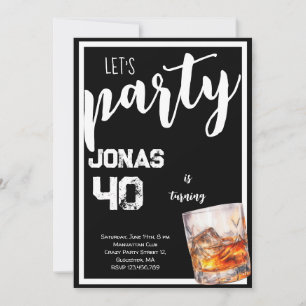 Whiskey pour les adultes anniversaire invitation