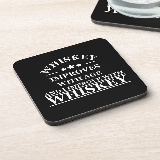Whiskey quotes funny alcohol sayings gifts coaster (Left Side)