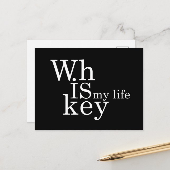 Whiskey quotes funny alcohol sayings gifts holiday postcard (Front/Back In Situ)