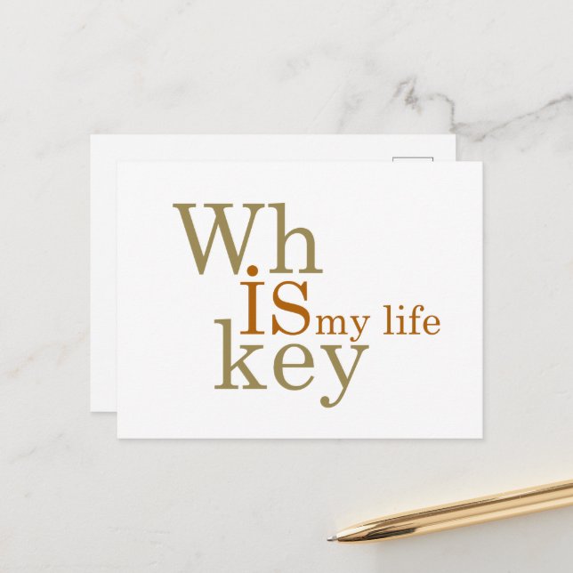 Whiskey quotes funny alcohol sayings gifts holiday postcard (Front/Back In Situ)