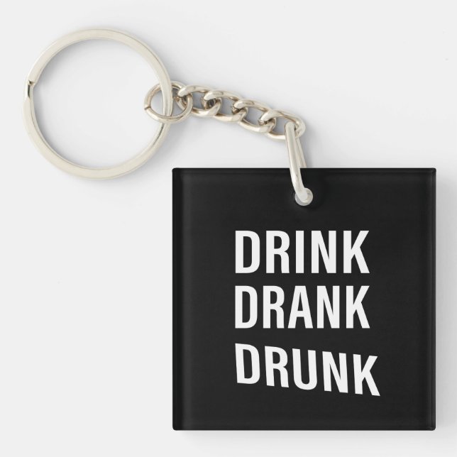 Whiskey quotes funny alcohol sayings gifts keychain (Front)