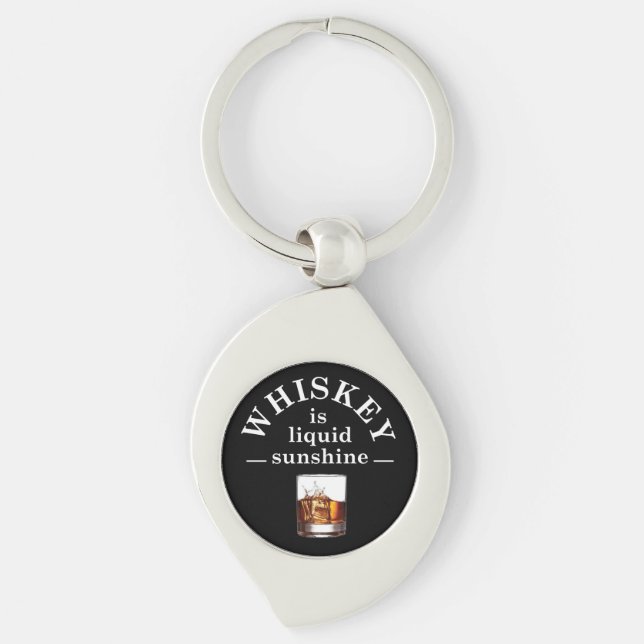 Whiskey quotes funny alcohol sayings gifts keychain (Front)