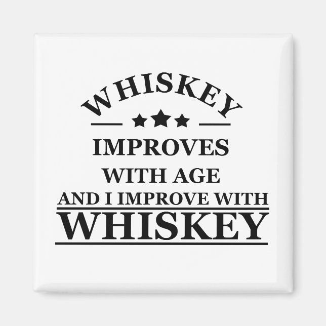 Whiskey quotes funny alcohol sayings gifts magnet (Front)
