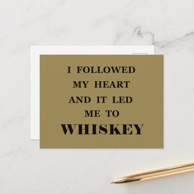 Whiskey quotes funny alcohol sayings gifts postcard (Front/Back In Situ)