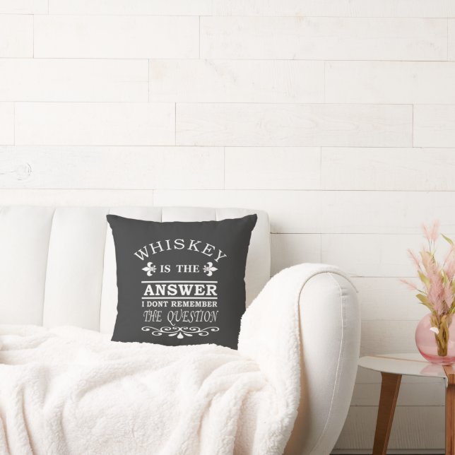 Whiskey quotes funny alcohol sayings throw pillow (Couch)