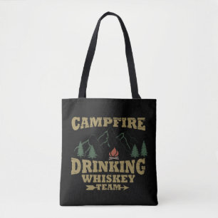 Whiskey quotes funny camping camper sayings  tote bag