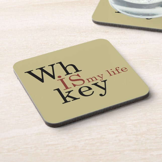 Whiskey quotes funny drinking alcohol sayings coaster (Left Side)