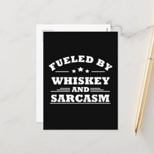 Whiskey quotes funny drinking alcohol sayings holiday postcard