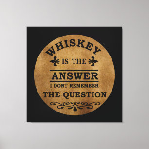 Whiskey quotes funny drinking sayings canvas print
