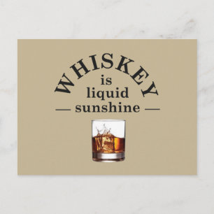 Whiskey quotes funny drinking sayings postcard