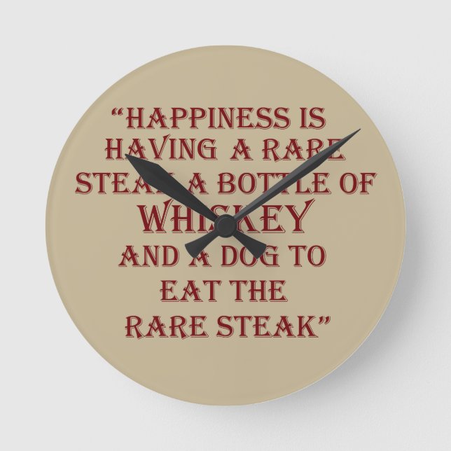 Whiskey quotes funny drinking sayings round clock (Front)