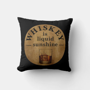Whiskey quotes funny drinking sayings throw pillow