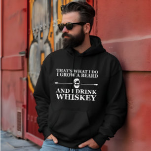 Whiskey quotes with funny bearded sayings hoodie