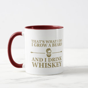 Whiskey quotes with funny bearded sayings mug
