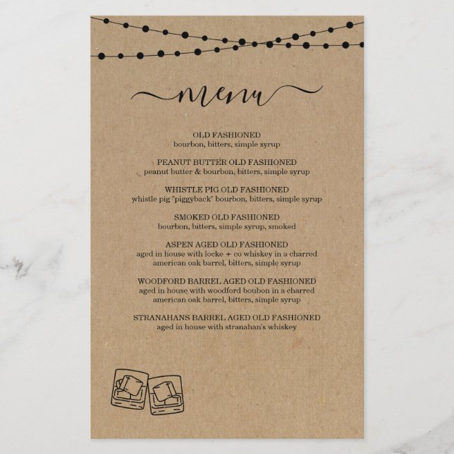 Whiskey / Rum Tasting Menu (Front)