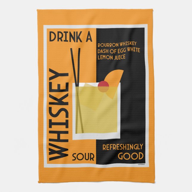 Whiskey Sour Cocktail   Napkin (Vertical)