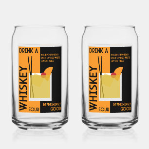 Whiskey Sour Cocktail   Paper Coaster Can Glass