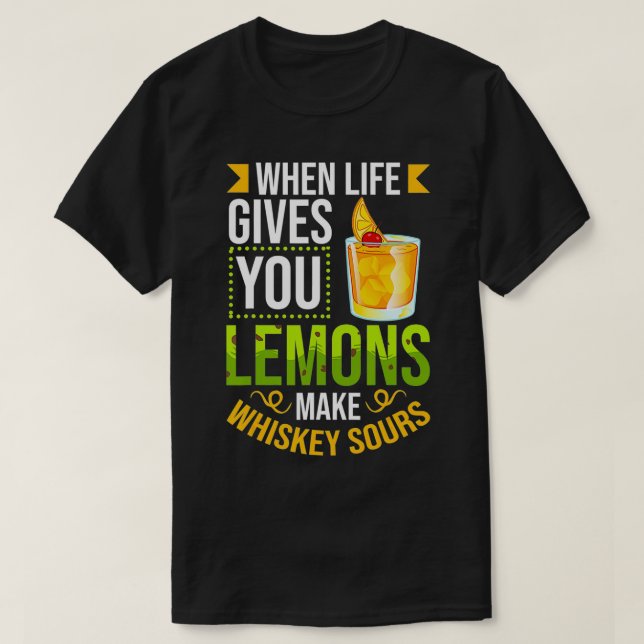Whiskey Sour Recipe Cocktail Drink Mi  T-Shirt (Design Front)